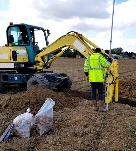 sondage pelle mécanique.